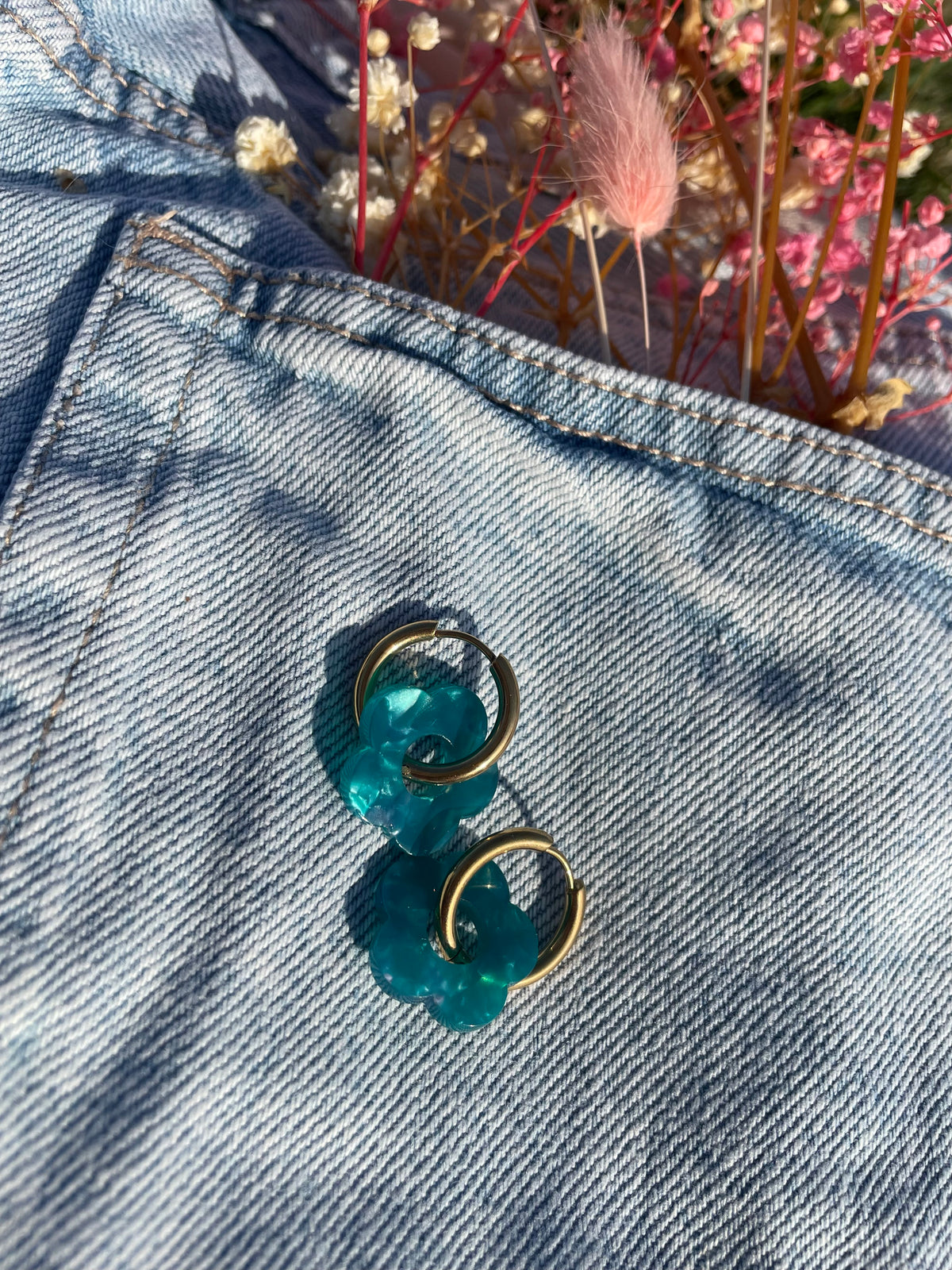 Pampilles Bleu Canard Livaya - Boutique e-shop