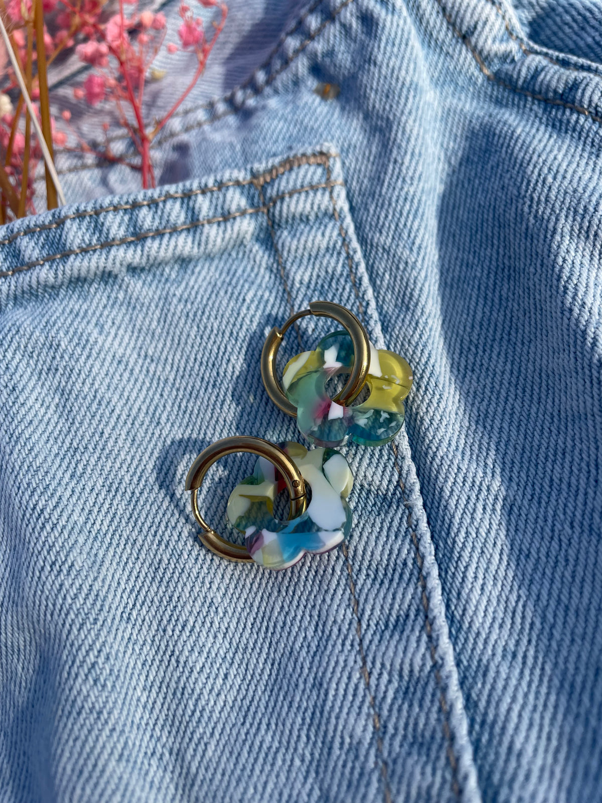 Pampilles Multicolores Vert/Jaune Livaya - Boutique e-shop