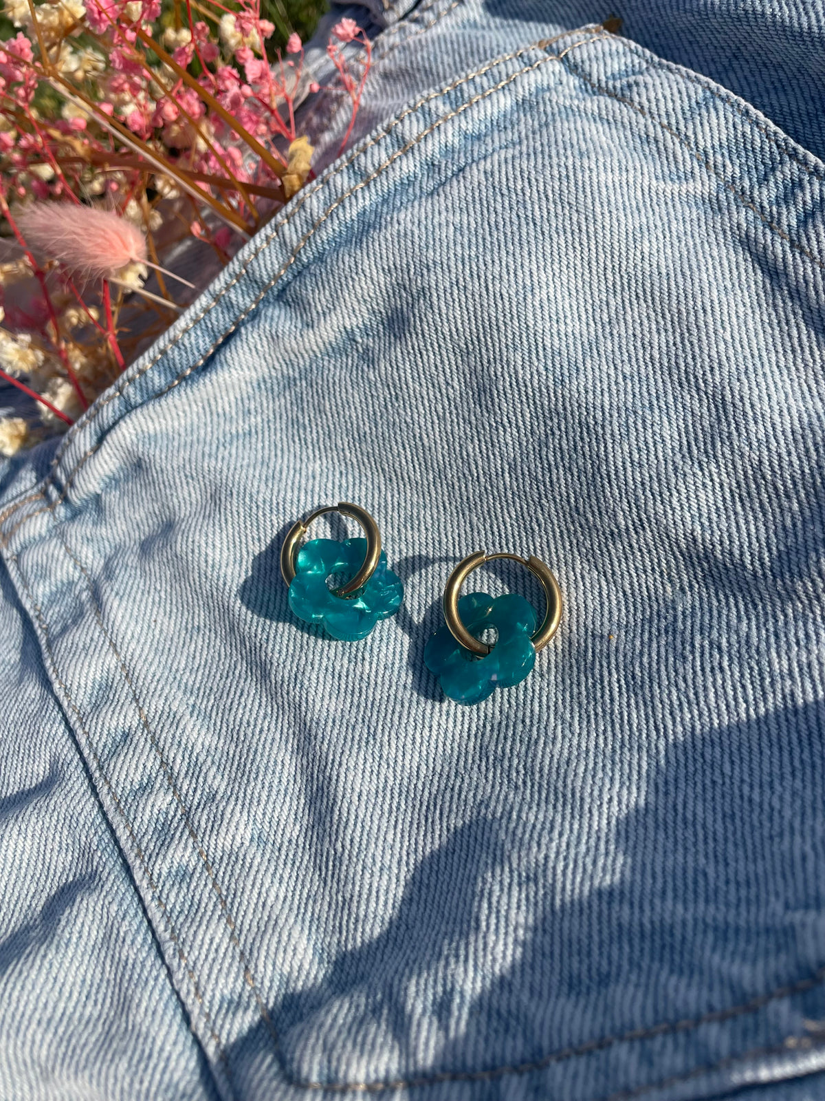 Pampilles Bleu Canard Livaya - Boutique e-shop