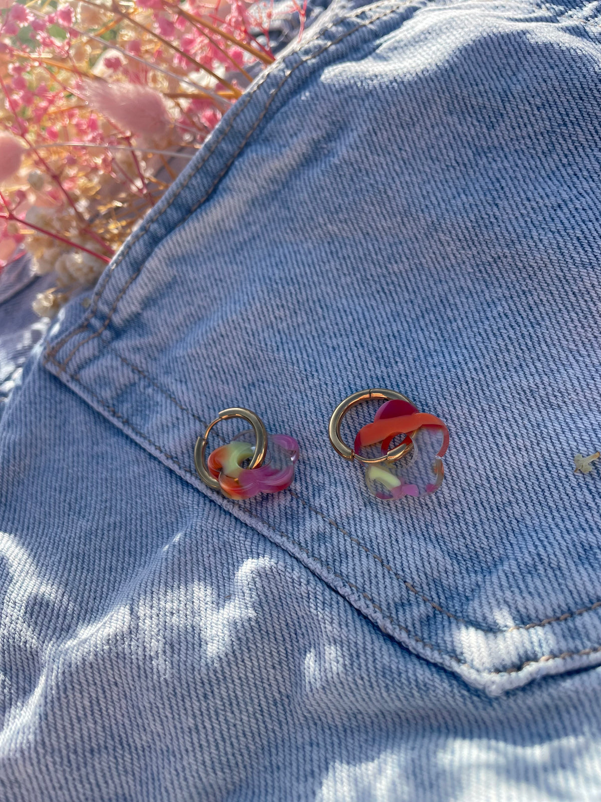 Pampilles Multicolores Orange/Rose Livaya - Boutique e-shop